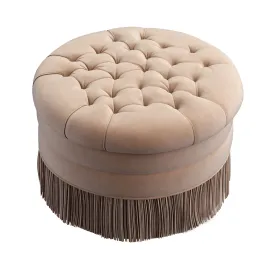 Round tufted ottoman